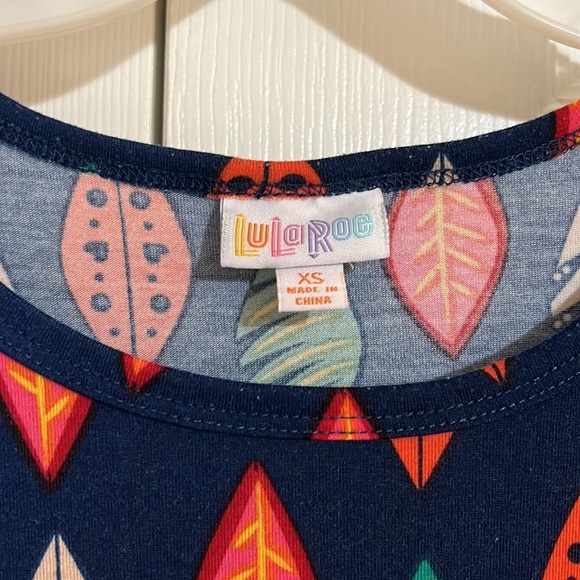 LuLaRoe Colorful Leaf Patterned Size XSmall Hi-Low Midi Dress - Picture 5 of 7